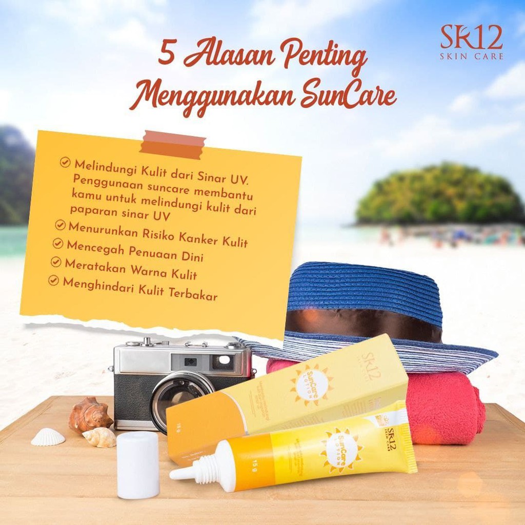 SUNCARE SUN CARE LOTION SR12 15gr SUNBLOCK Sunscreen SPF 25 Anti UV Pelindung Matahari BLILA