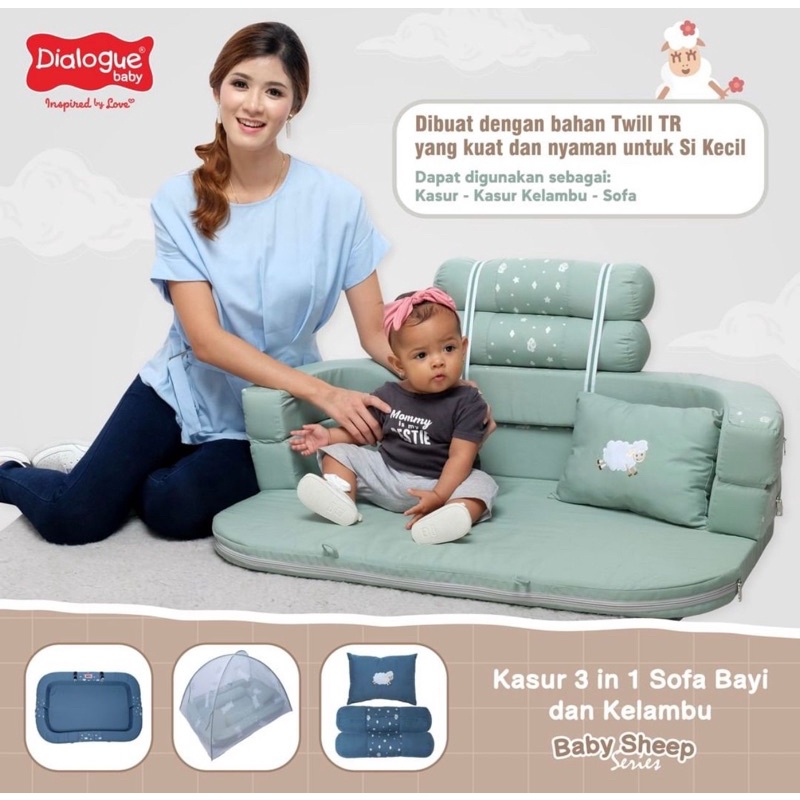 Dialogue Kasur 3in1 Sofa Bayi Dan Kelambu Sheep Series DGK9304