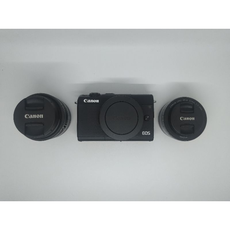 Kamera Canon EOS M100 + Lensa Kit + Lensa Fix 22 mm