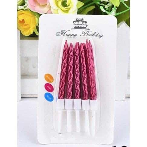 TGM - Lilin Ulang Tahun Ulir / Spiral Pendek Metalik Isi 10 pcs Aneka Warna