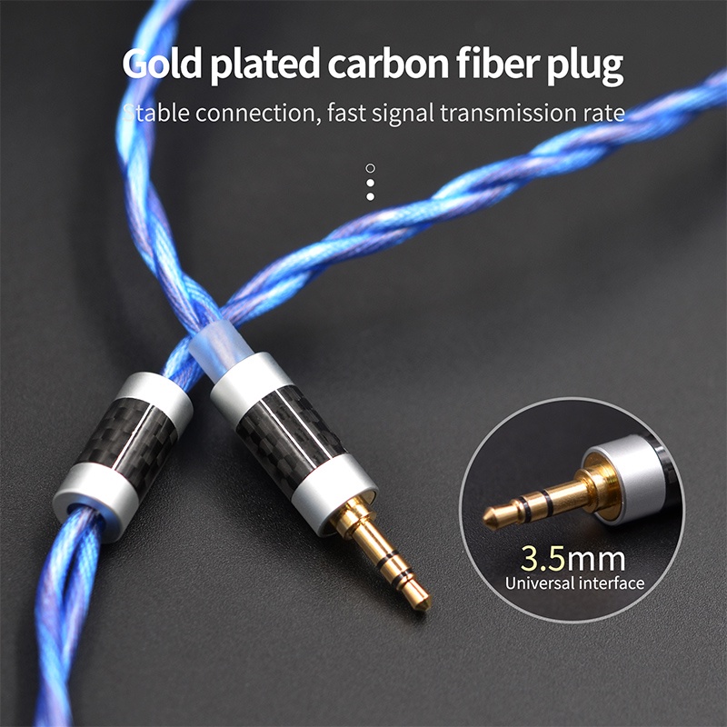 KZ OCC SPC 6N Very High Purity Copper Upgrade Blue Cable Earphone