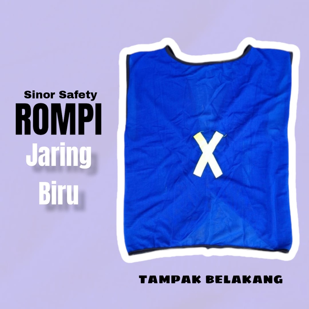 Rompi Safety Vest Jaring Mesh Biru Proyek