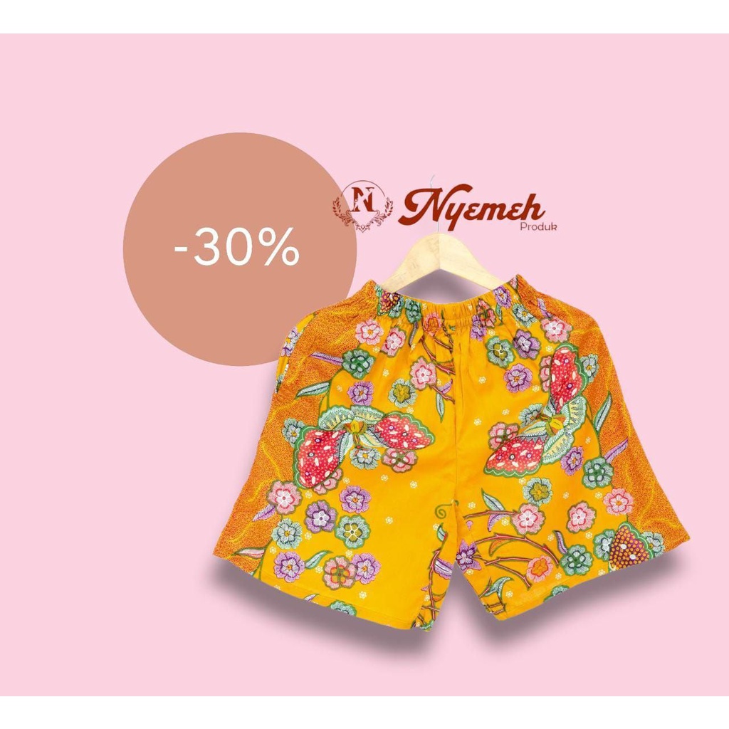 [S - XXL] BatikSafira - Danise Short Pants Celana Pendek Wanita / Pria Celana Pendek Batik