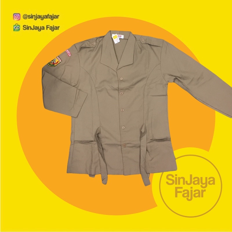 Baju Pramuka Kerah Jas / Rebah Tangan PANJANG Seragam Sekolah FAJAR