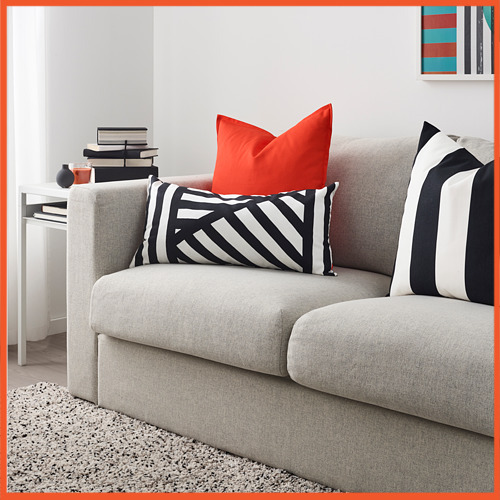 IKEA SKARVFRO Bantal kursi sofa chair cushion hitam putih 30x60cm