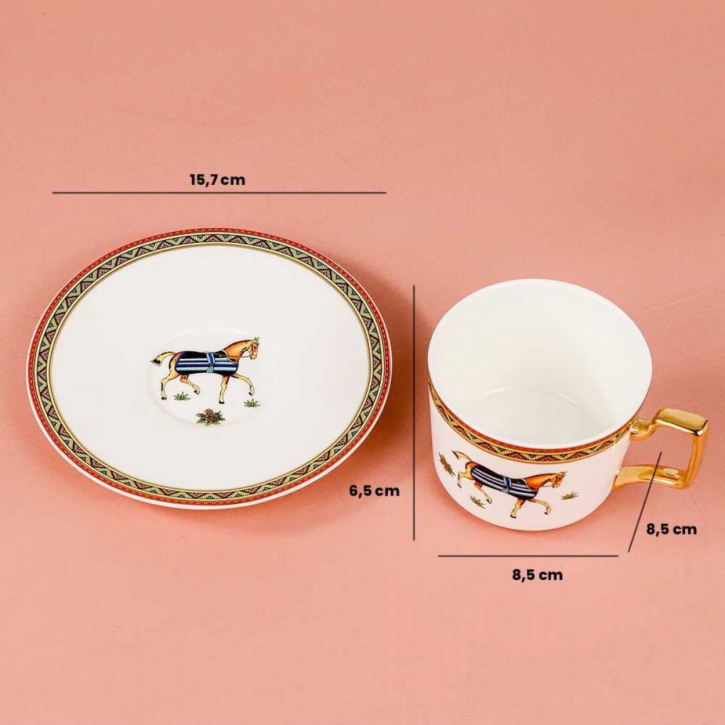 Cangkir Piring Keramik Kopi Teh Elegan Luxury Ceramic Mugs 200ml