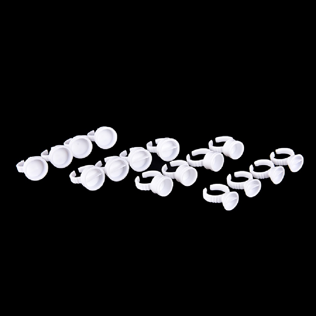 [OOID] 50Pcs Disposable Glue Holder Ring Pallet for Eyelash Extension Tattoo Pigment ID