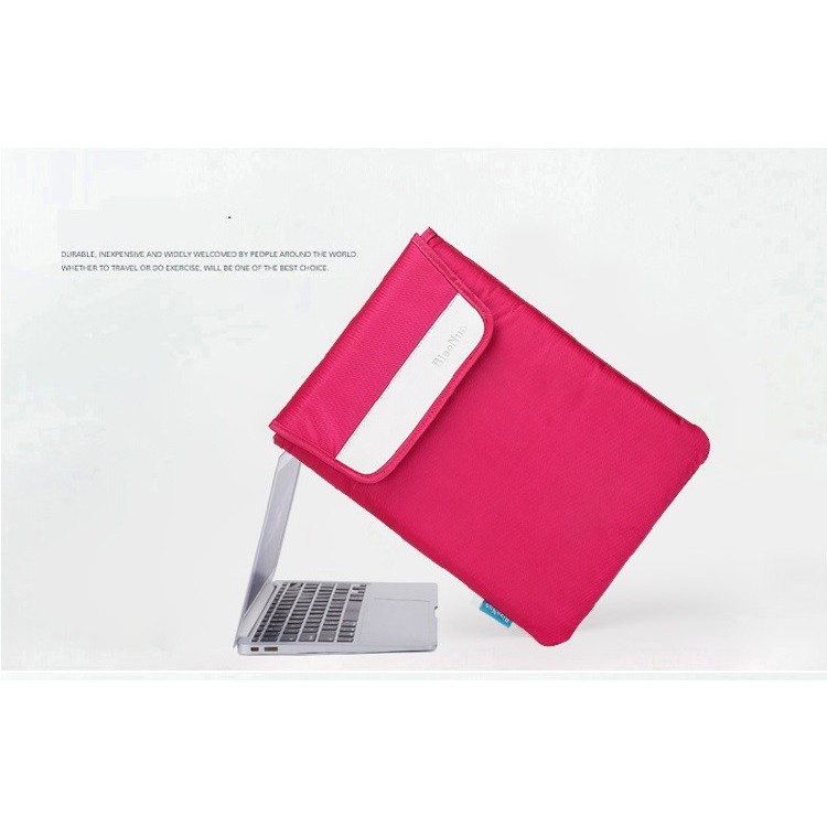 Tas Laptop Sarung Softcase 15.6 inch Biaonuo Top Loadaed Nylon pink