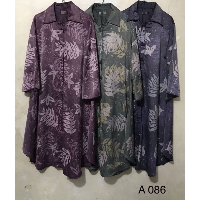 Tunik Jumputan Motif Daun Ecoprint
