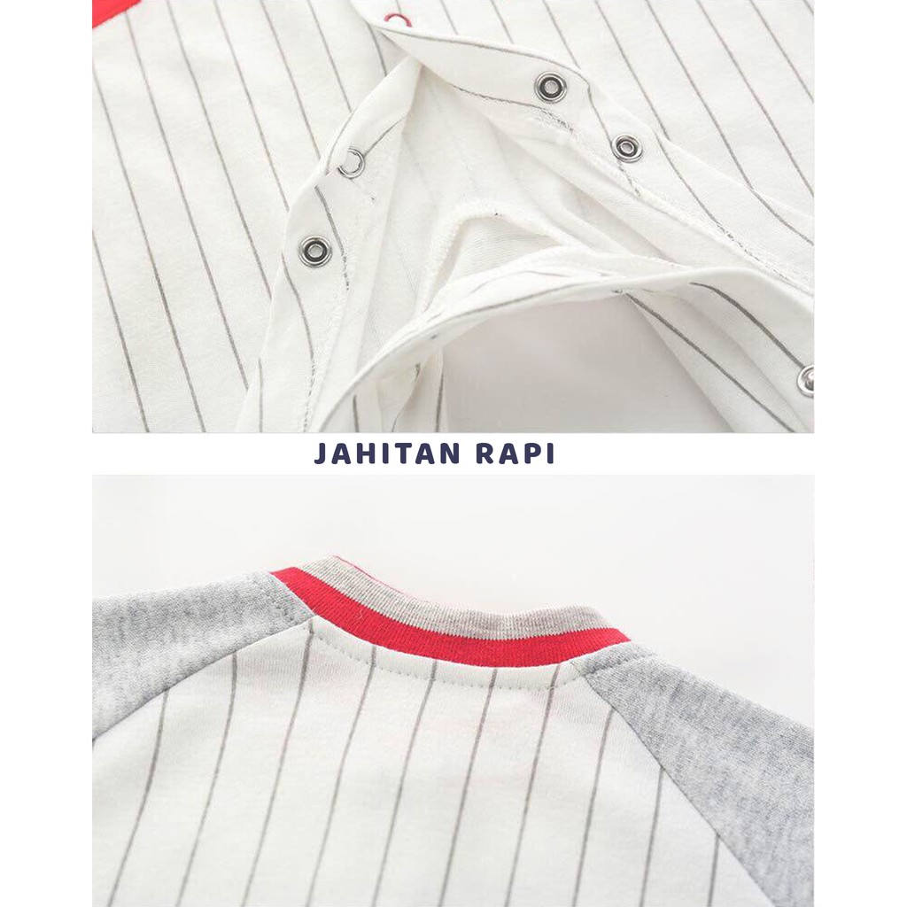 [COD] baju bayi import korea motif BASEBALL LONDON MERAH / jumper premium  QUALITY 100% KATUN jumper bayi lengan panjang BA-240/Babylovanta