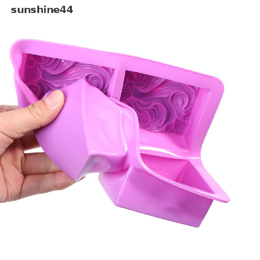 Sunshine Cetakan Silikon Bentuk Bunga Bergelombang 4 Lubang Untuk Diy Sabun / Kue / Minyak / Resin