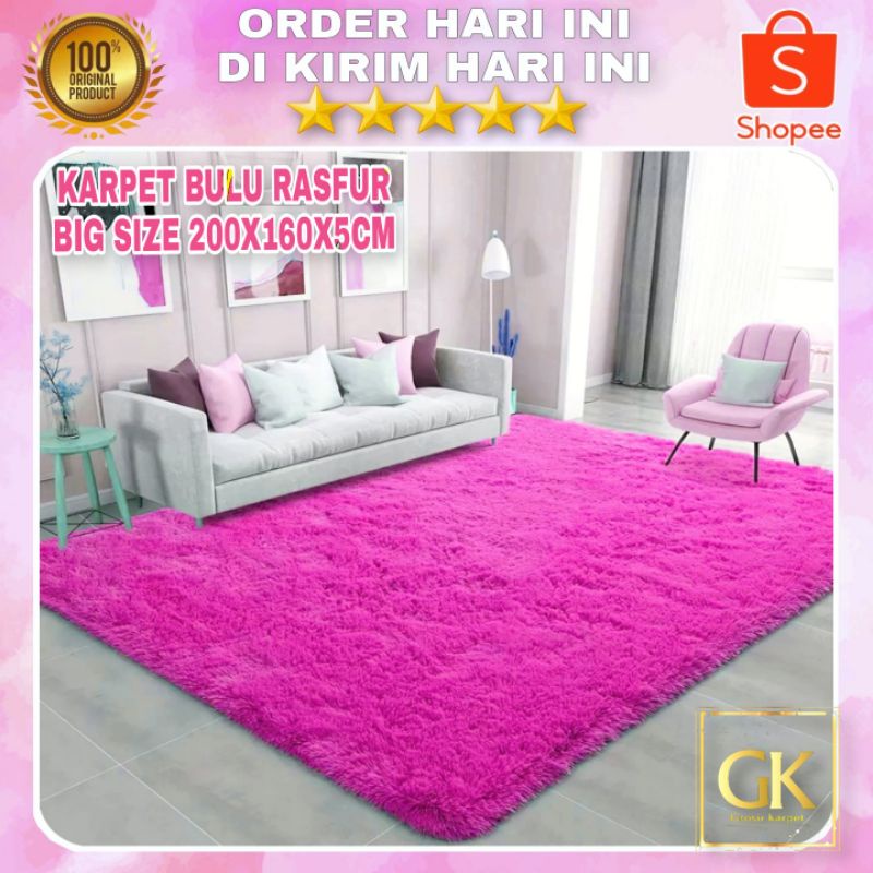 Karpet bulu karpet lantai uk 200x160x5cm