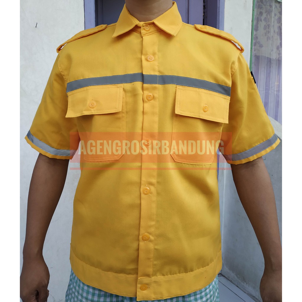 Wearpack Safety Lengan Pendek Baju Seragam Kerja Proyek Safety K3 Lengkap