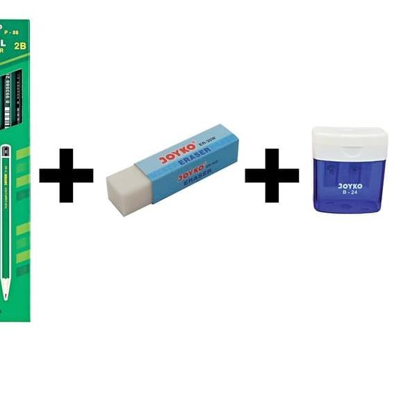 

➶ Pencil / Pensil Joyko P-88/2B/12PCS + Eraser ER-30W + Sharpener B-24 ❁