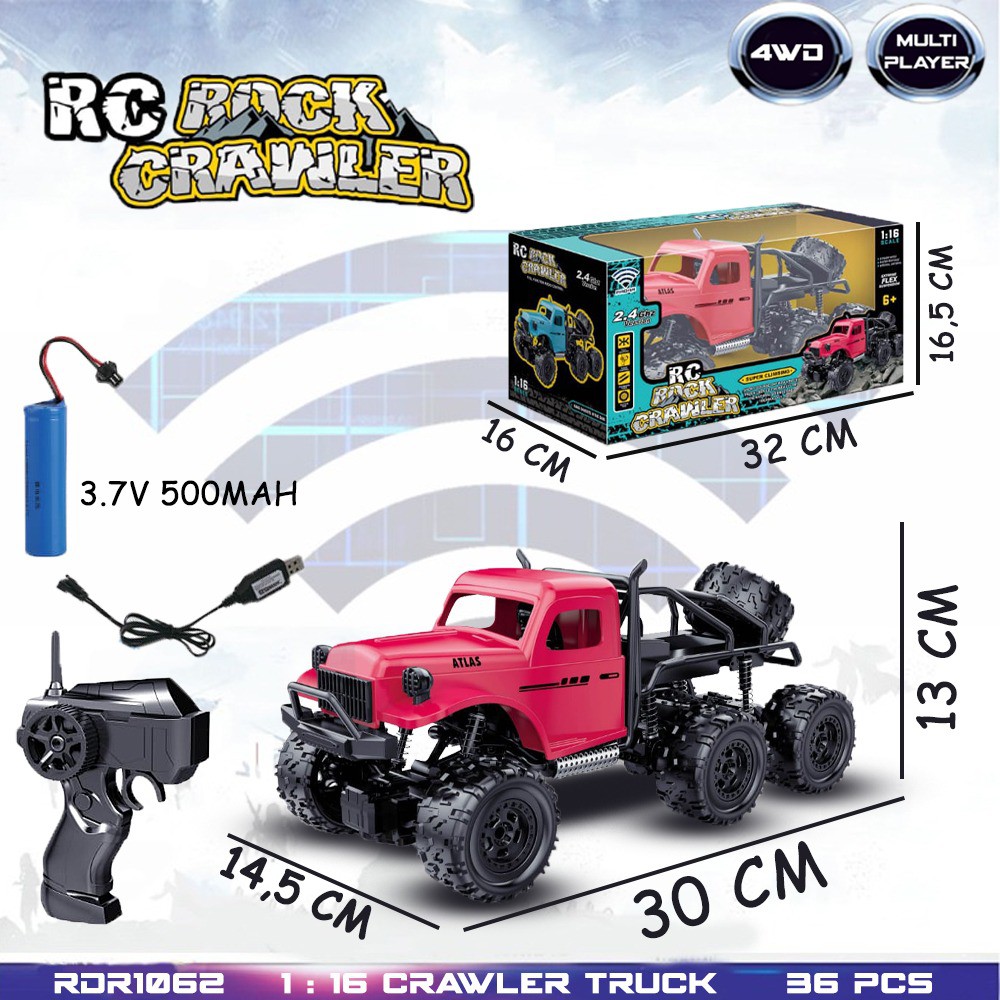 RC Rock Crawler Offroad 4WD 4X4 (Merah) Mainan Anak Mobil Remote Control Radio Control