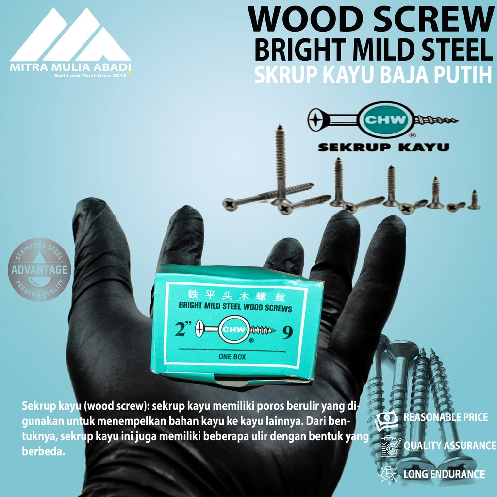 Sekrup Kayu CHW 2 inch x 9 / Skrup Wood Screw (A168)