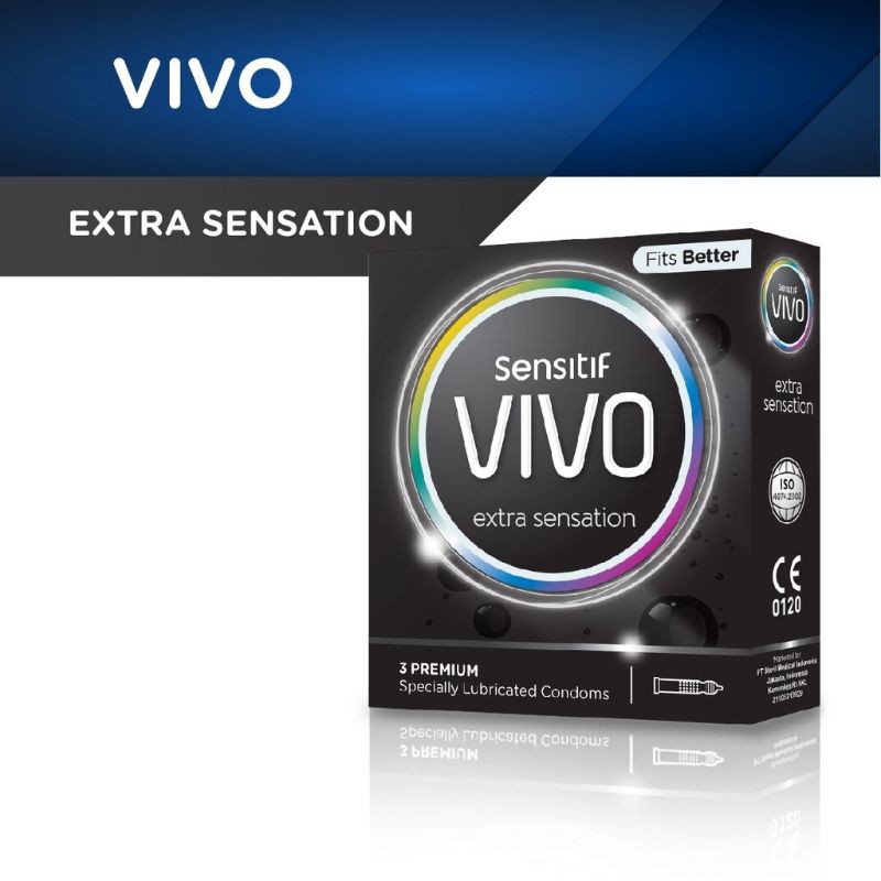 VIVO isi 3 Classic Endurance Fire Passion Dots Ultra Extra Sensation Super Thin 0.03 Kondom Premium