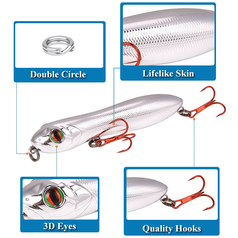 Sinking Minnow Kail Pancing Umpan Pancing Alat Pancing relix nusantara Snake Head Umpan Mancing Top Water Lure Umpan Pancing Buatan Umpan Mancing Umpan Ikan Alat Pancing Murah 10cm/15.6g