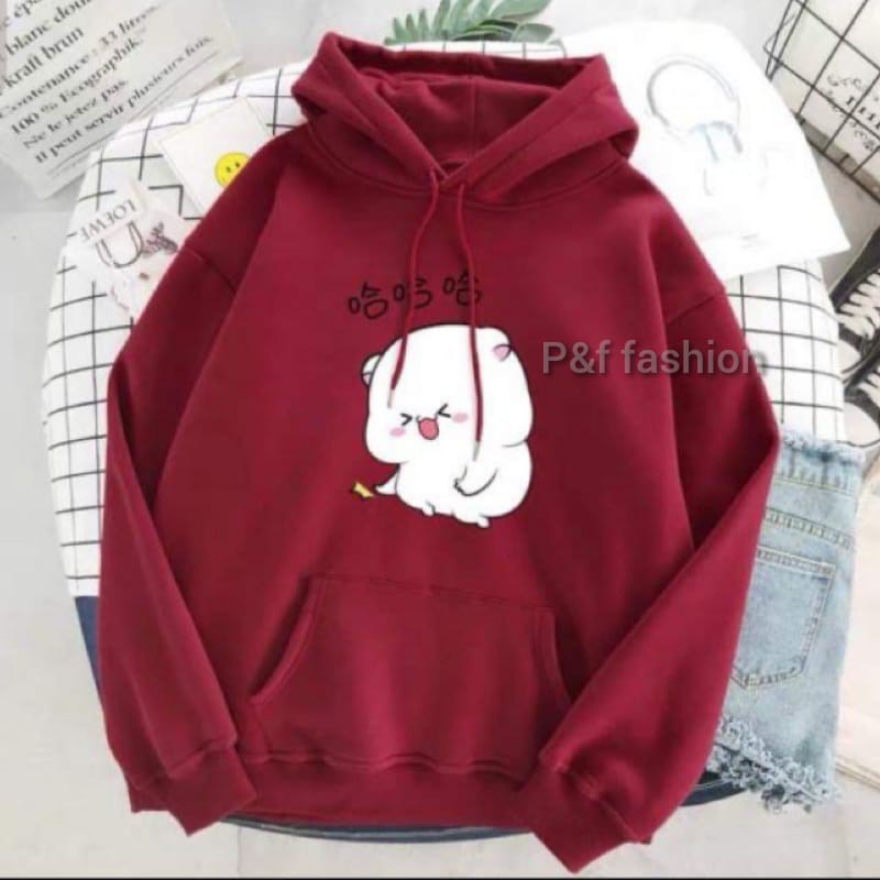 SWEATER HOODIE BINO/SWEATER BINO FASHION BAHAN SPANDEX FIT L