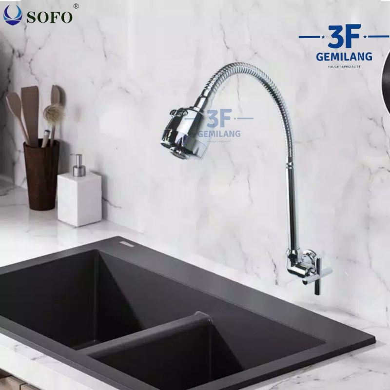 Sofo - Kran ANGSA DAPUR FLEXIBLE KEPALA BESAR 1/2 INCH PREMIUM QUALITY