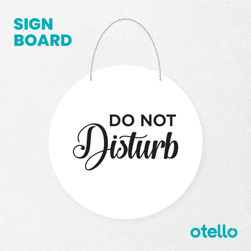 Otello Sign Do Not Disturb Signage Board Acrylic Papan Gantung Label Akrilik Rantai Petunjuk Toko Modern Minimalist Kafe Restoran Kantor Gedung Cafe