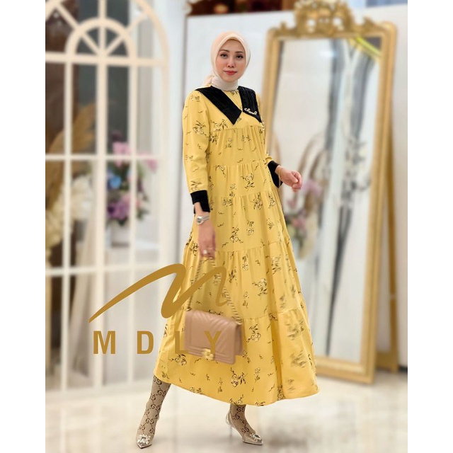 Gamis Dress Wanita Terbaru FLeura Midi Dress by Mdly 3214