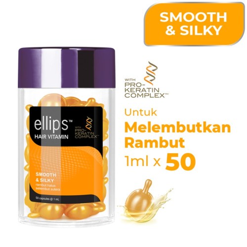 Ellips Hair Vitamin Rambut Lembut Pro Keratin Smooth &amp; Silky Jar 50pcs