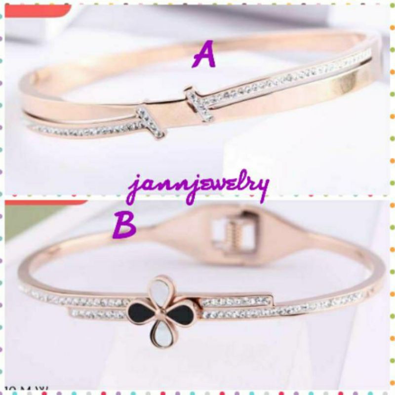 Gelang wanita titanium asli korea design simple GBT-83