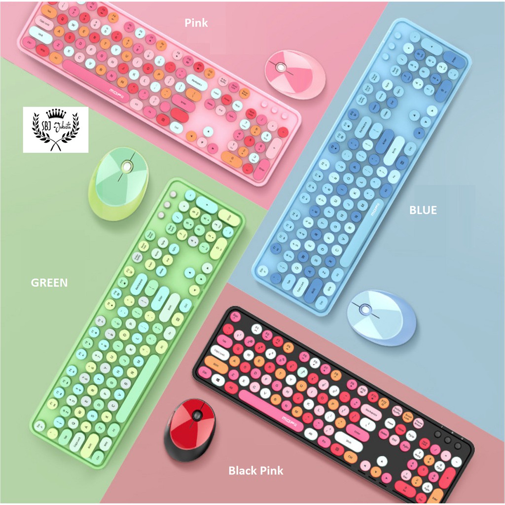 Mofii Keyboard Mouse set Premium model Retro Wireless 2.4G Colorful - SB12