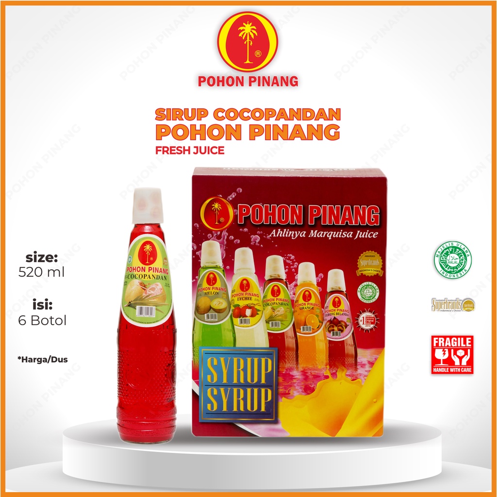 

Pohon Pinang Sirup Cocopandan 520ml/Dus (isi 6 botol)