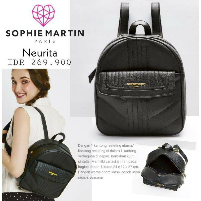 TAS NEURITA  SOPHIE MARTIN PARIS TAS RANSEL TERBARU DISKON SHOPEE