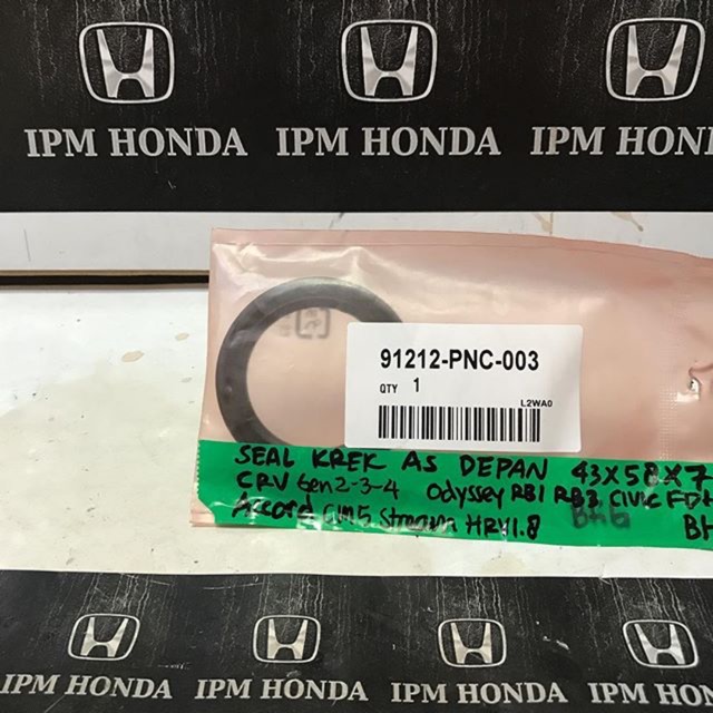 91212 PNC Oil Seal Sil crank shaft krek as depan Honda Accord CM5 2003-2007 Stream 2000cc 2002-2006 Odyssey RB1 RB3 2004-2013 Civic FD FD1 FD2 2006-2011 HRV 1800cc 2015-2021 CRV GEN 2 2002-2006 GEN 3 2007-2012 GEN 4 2013-2017