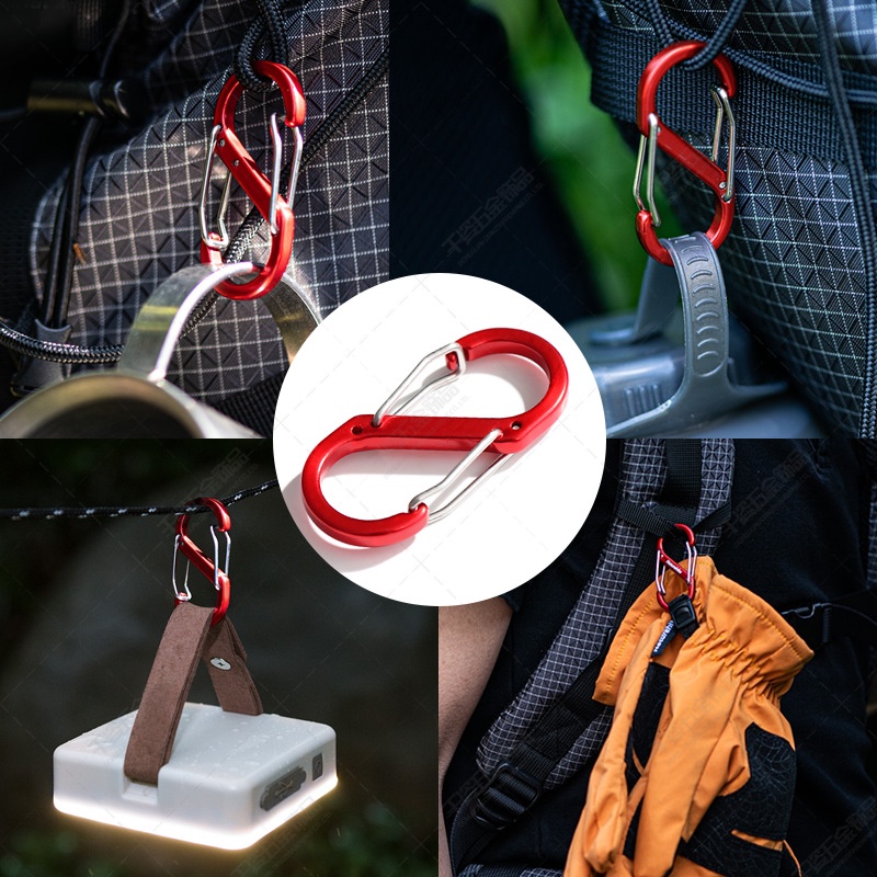 Carabiner Bentuk S Bahan Aluminum Alloy Untuk Camping / Memancing