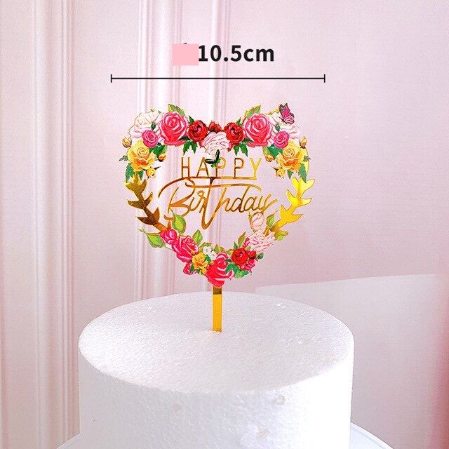 Topper Kue Ulang Tahun Hiasan Kue Tulisan Happy Birthday Love