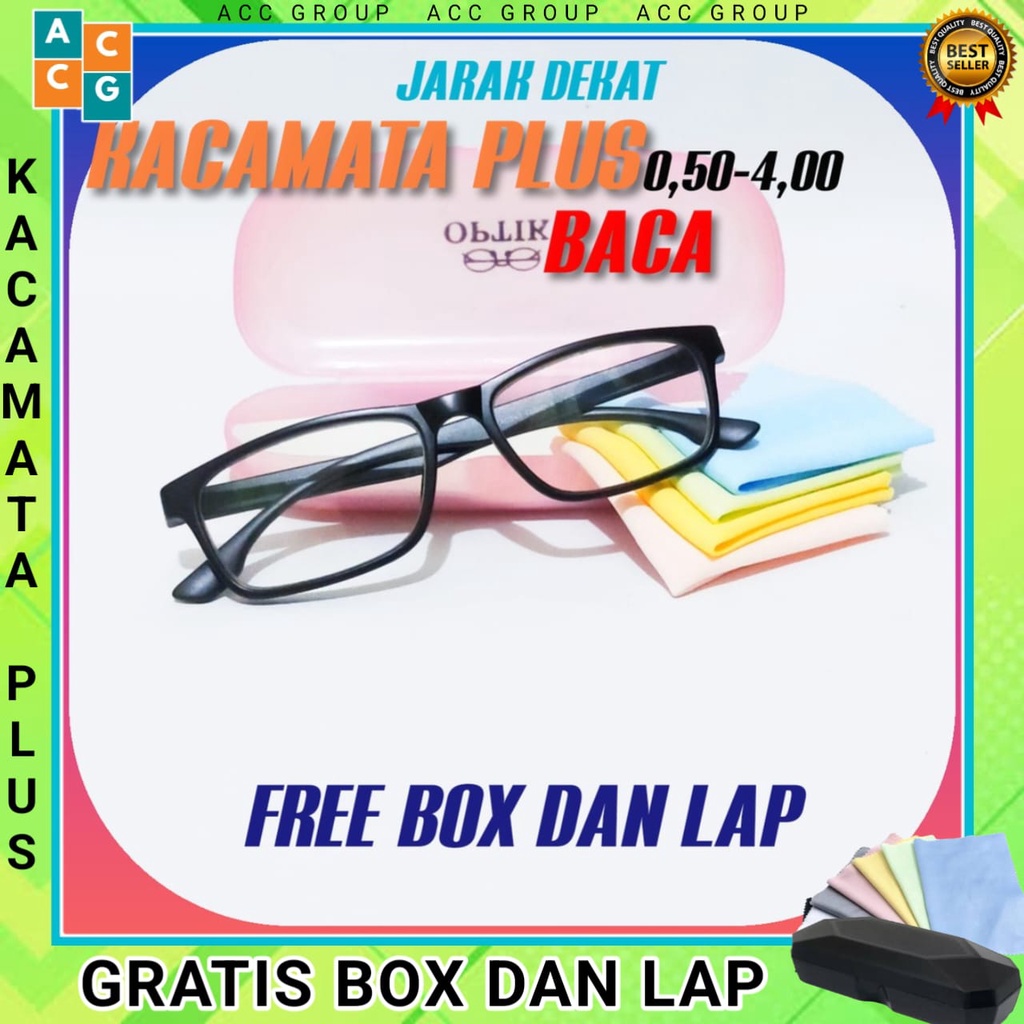 KACAMATA BACA/RABUN DEKAT/KACAMATA PLUS FREE BOX DAN LAP