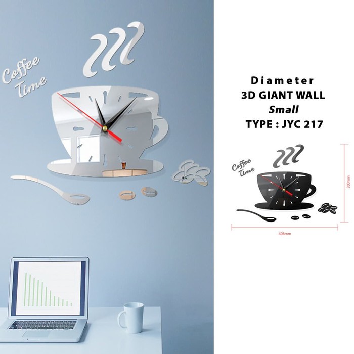 Jam Dinding 3D Giant Wall Clock Size SMALL Tipe JCY 217 Diameter 40 cm