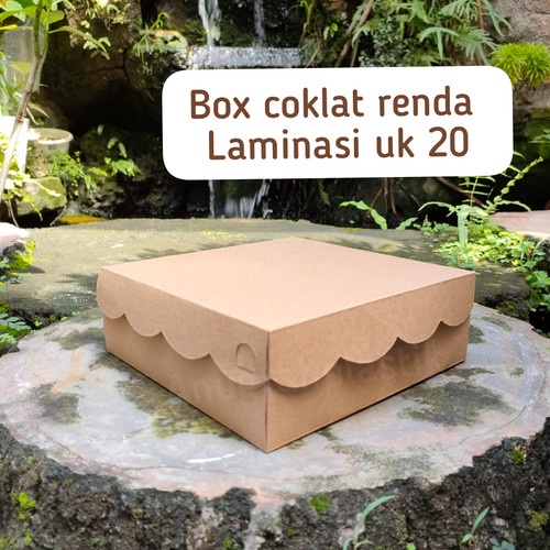 (50 pc ) Box Coklat uk 20 x 20 - Box Kraft Renda- Tempat Makan