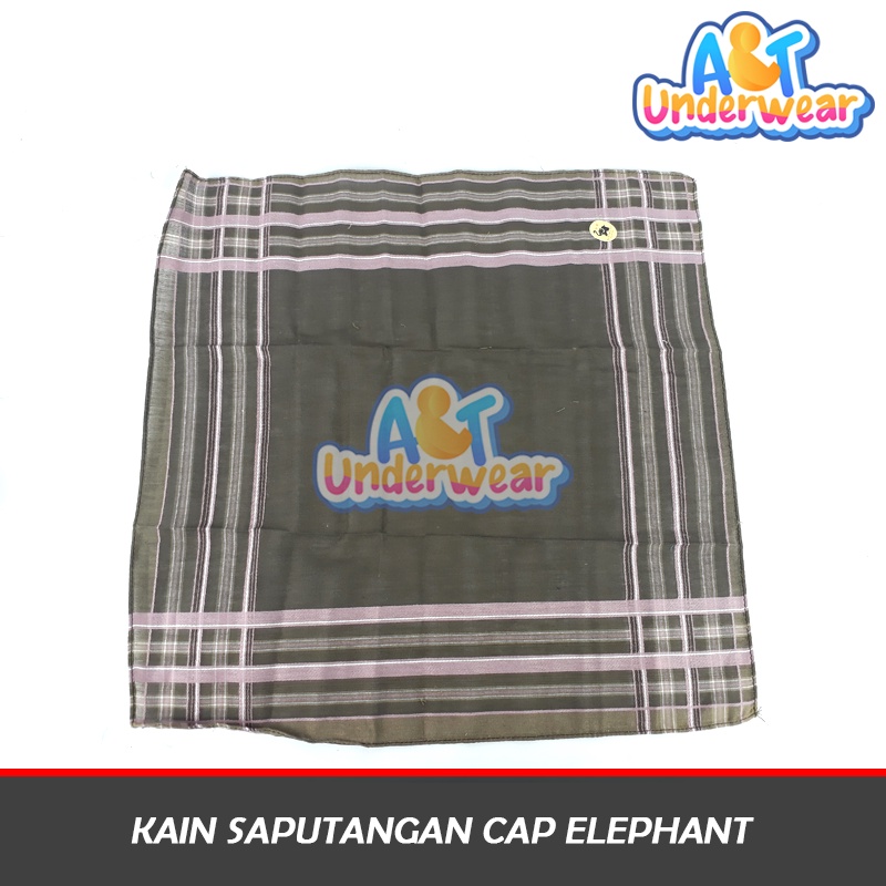 AT364-ECER Saputangan Kain Cap Elephant/Saputangan Kain/Saputangan Warna