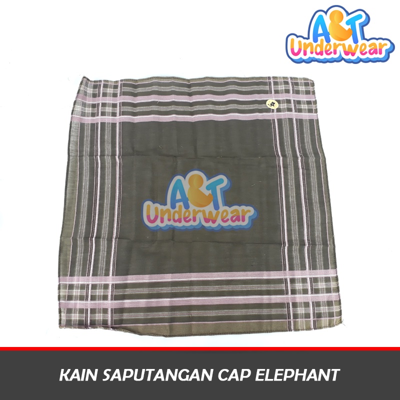 AT364-(Dapat 6 pcs) Saputangan Kain Cap Elephant/Saputangan Kain/Saputangan Warna