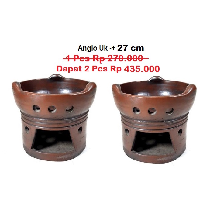 Anglo |Tungku Tanah Liat Ukuran Besar 27cm Beli 2 Hemat|Anglo