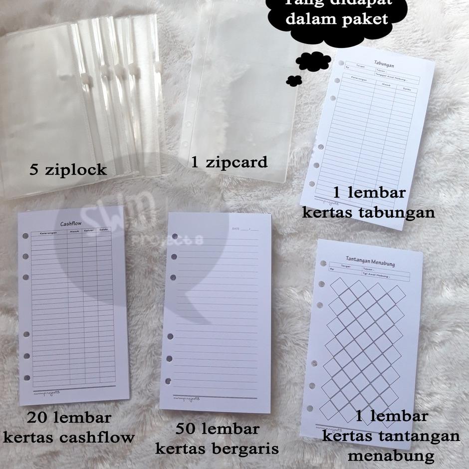 

[PRODUK EJ7E8] PAKET CASH BINDER A6 6RING - budget wallet plan dompet pintar atur anggaran keuangan bulanan 8SM