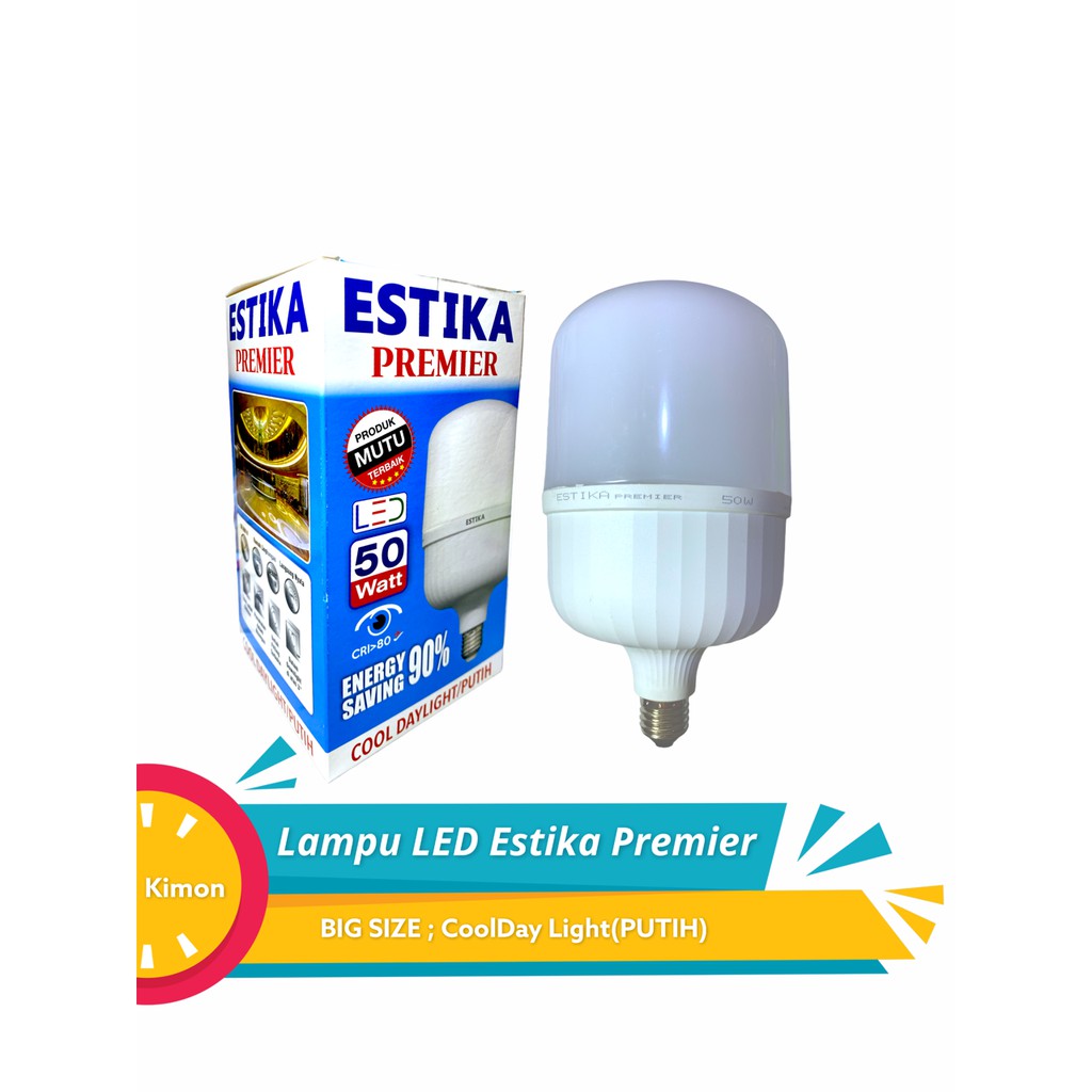 LAMPU LED ESTIKA PREMIER 60WATT 10W 15W 20W 30W 40W 50W 60W BOHLAM HEMAT LISTRIK ORIGINAL BY VISI