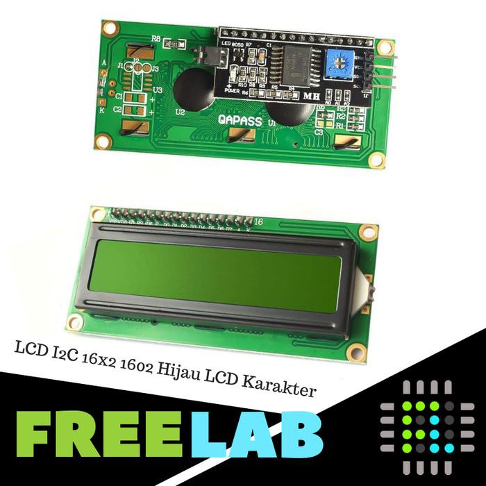LCD I2C 16x2 1602 Hijau LCD Karakter dengan Modul IIC I2C 4-wire