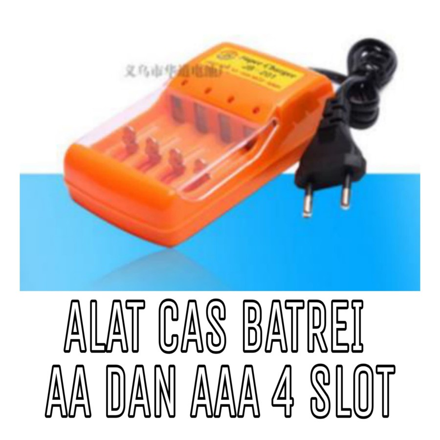 CHARGER BATERAI AA AAA 4 SLOT RECHARGEABLE BATTERY CASAN 4 SLOT A2 A3 1,2 volt murah