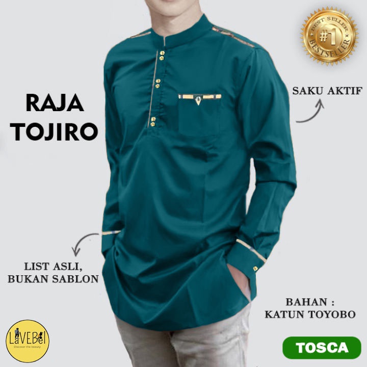 LVB Baju Koko RAJA TOJIRO TOYOBO/Uk. M,L,XL,XXL/Koko Lengan Panjang/Baju Muslimin Jumbo/Atasan Muslim Pria