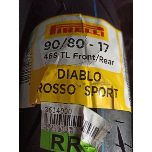 ban luar pirelli firelli diablo rosso sport 90/80-17 90 80 17 9080 ring17 r17 tubless medium compoun