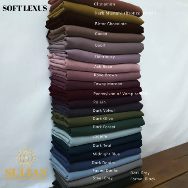 0.5meter kain SOFT LEXUS polos ori Sultan
