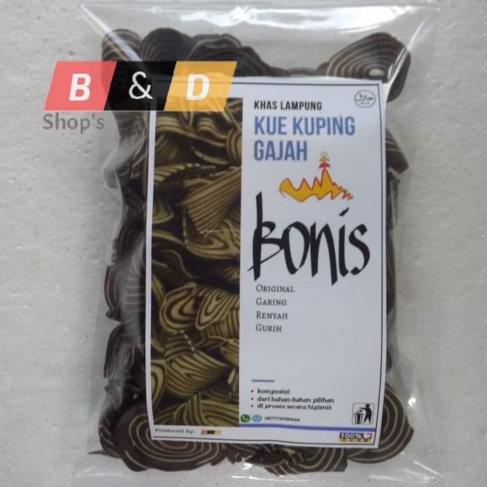 

BONIS. Kue Kering Kuping Gajah Zebra Coklat Netto 1 Kg.