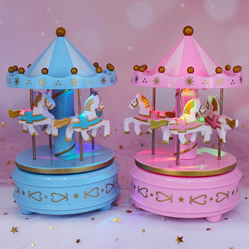 KOTAK MUSIK UNICORN MELODY MUSIC BOX CAROUSEL KOMIDI PUTAR KUDA