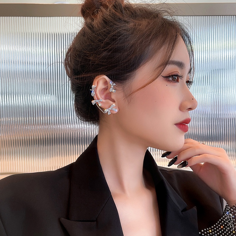 Anting Tanpa Tindik Desain Pita Gaya Korea Untuk Wanita